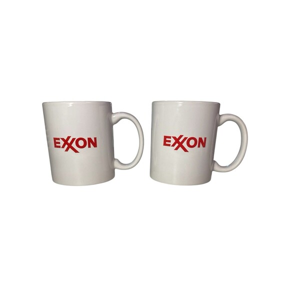 Vintage Exxon Coffee Mugs Cup Set Of 2 NEW NOS M Ware - Picture 2 of 11